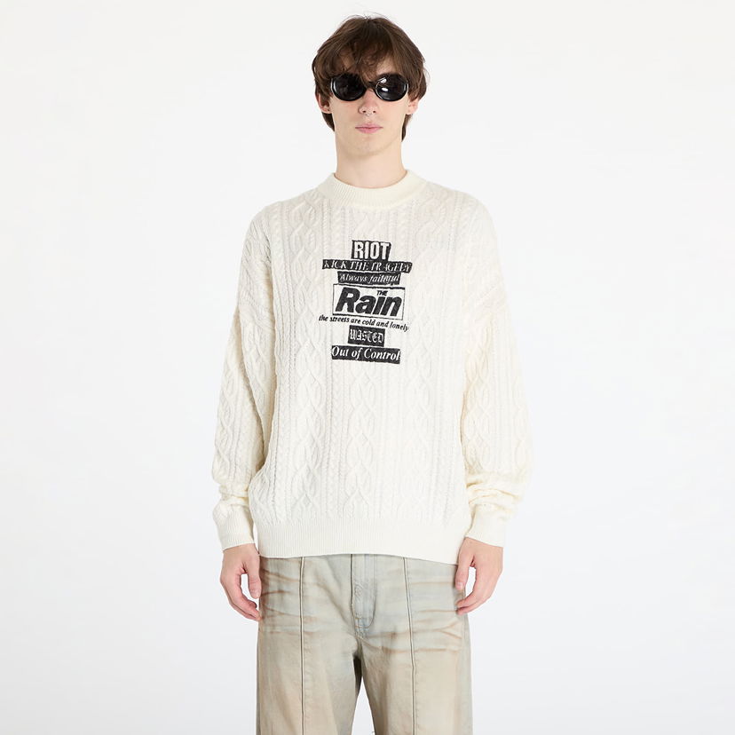 Sweater Wasted Paris Rain Cable Knit Sweater Off-White Hvid | WP_000159