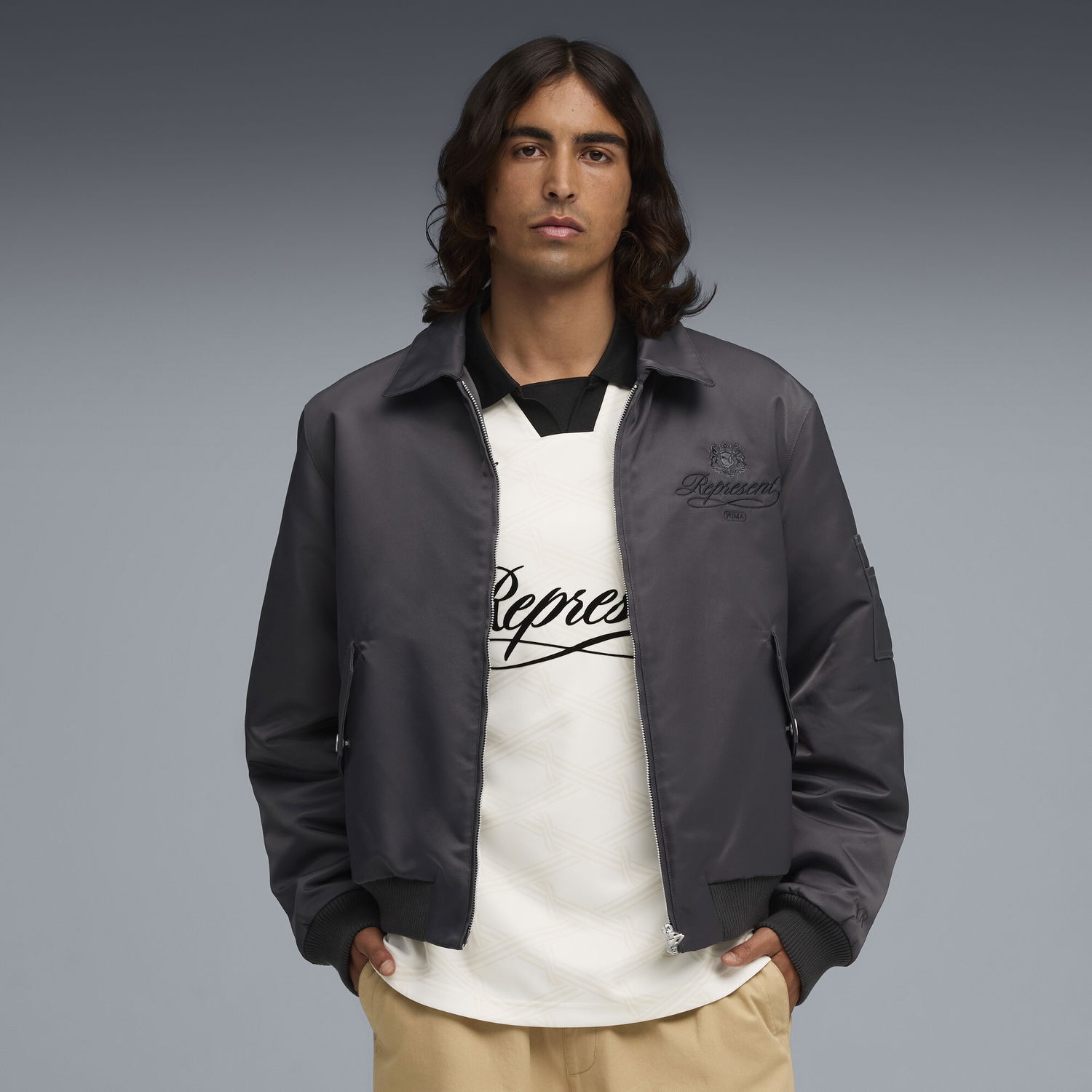 Bomberjakke Puma PUMA x REPRESENT Bomber Jacket Grå | 632539_97, 0