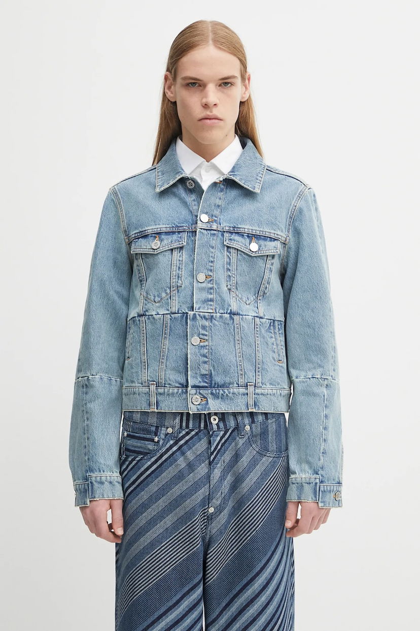 Jakke VETEMENTS VETEMENTS Cut-Up Fitted Denim Jacket Blå | UH76DJ660LB3