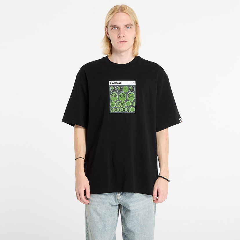 T-shirt BAPE Bape Sticker Graphic Relaxed Fit T-Shirt Sort | 001TEL801319MBLK