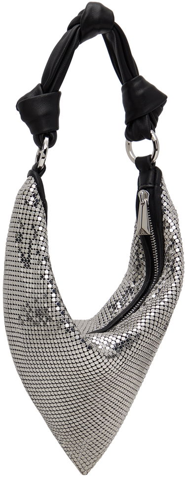 Håndtaske Amina Muaddi Mini Cameron Silver Metallic Shoulder Bag Metalisk | MINI CAMERON METAL MESH, 2