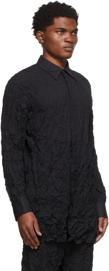 Skjorte Dion Lee Crinkle Button-Up Shirt Sort | C5017S22, 1