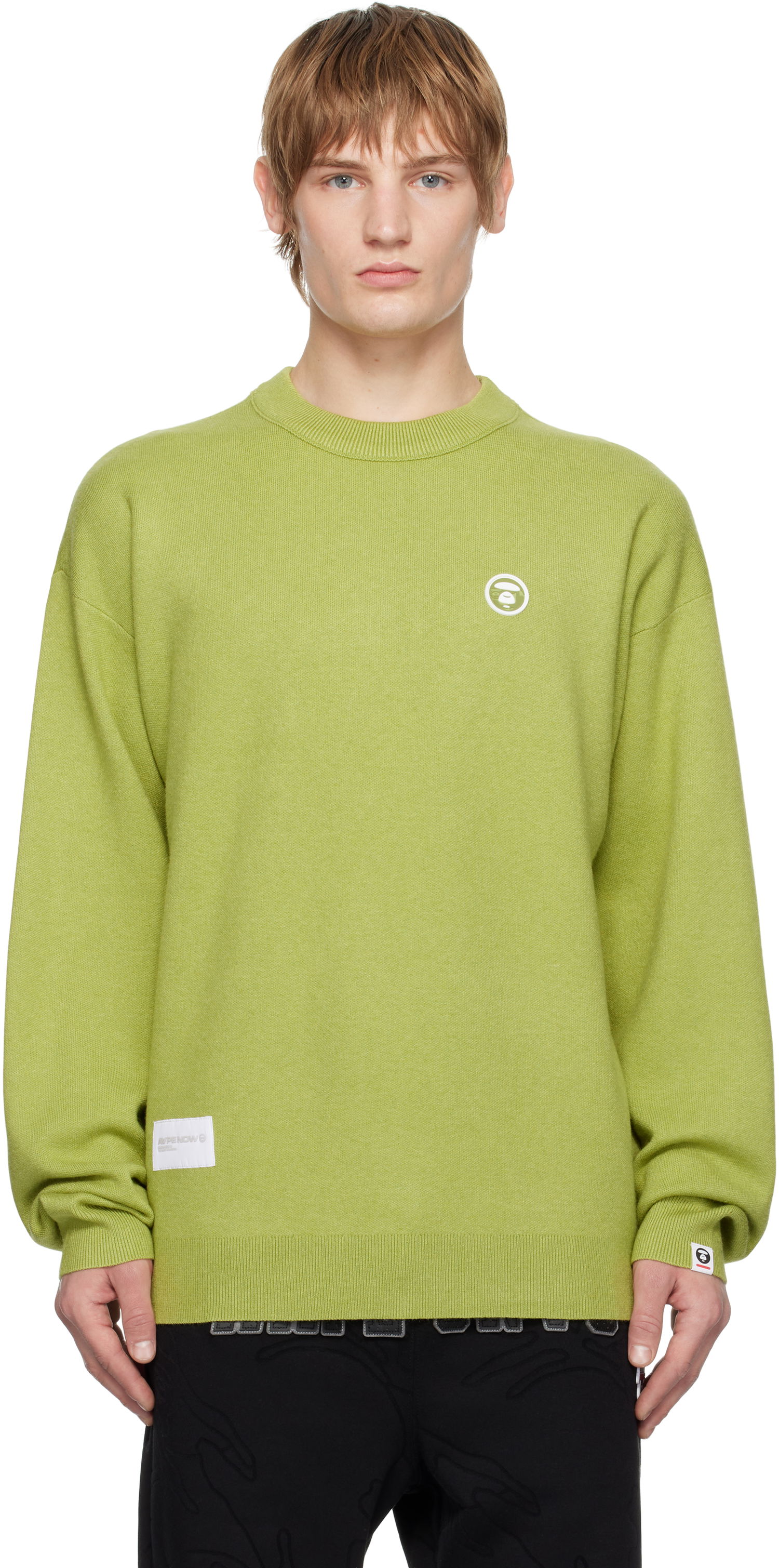 Sweater AAPE by A Bathing Ape AAPE by A Bathing Ape AAPE NOW Knit Sweater Grøn | AAPKNMB333XXNGRL, 0