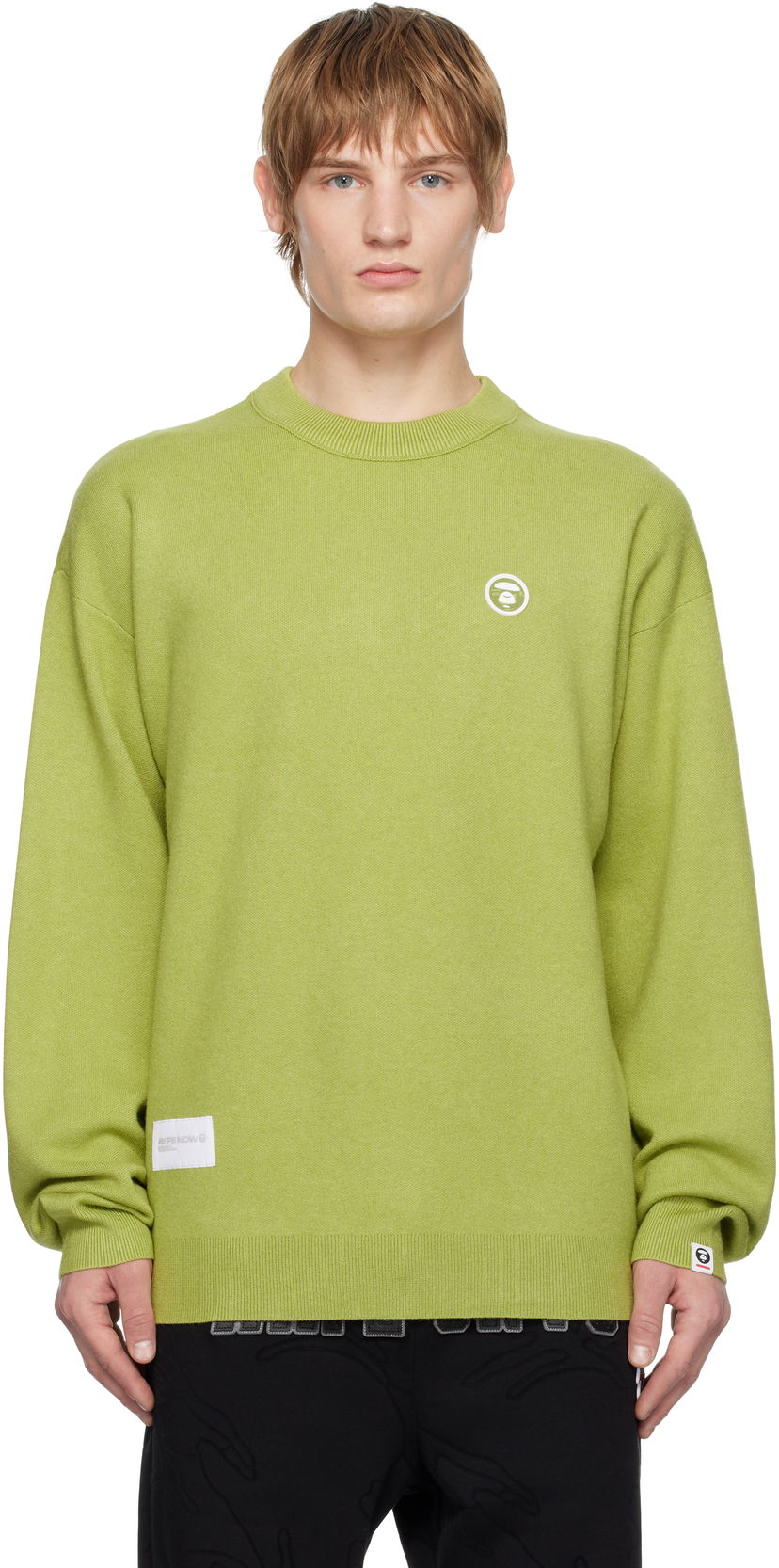 Sweater AAPE by A Bathing Ape AAPE by A Bathing Ape AAPE NOW Knit Sweater Grøn | AAPKNMB333XXNGRL