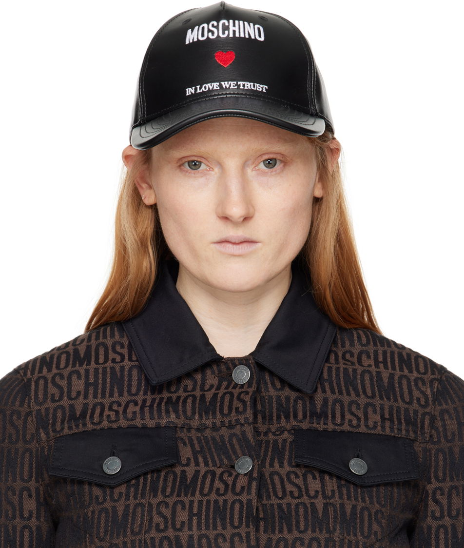 Kasket Moschino 'In Love We Trust' Black Cap Sort | 9203 8080 A1555, 0