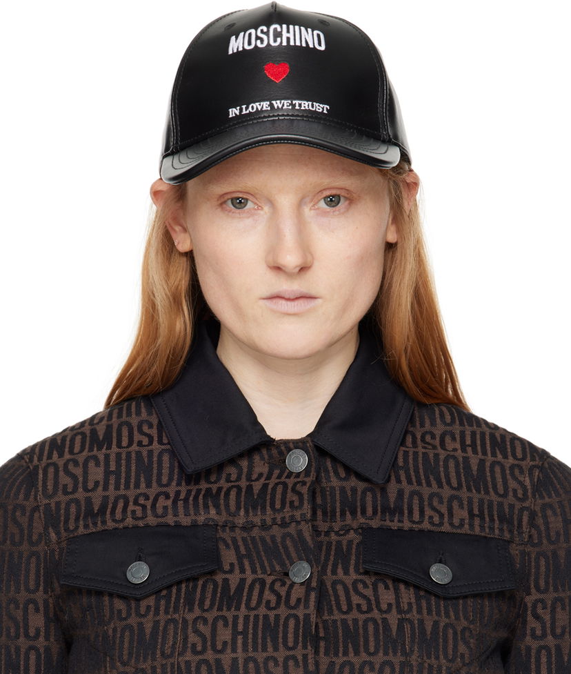 Kasket Moschino 'In Love We Trust' Black Cap Sort | 9203 8080 A1555