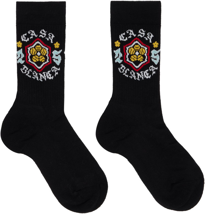 Sokker Casablanca Emblem Socks Sort | A-AW25-ACC-010-05