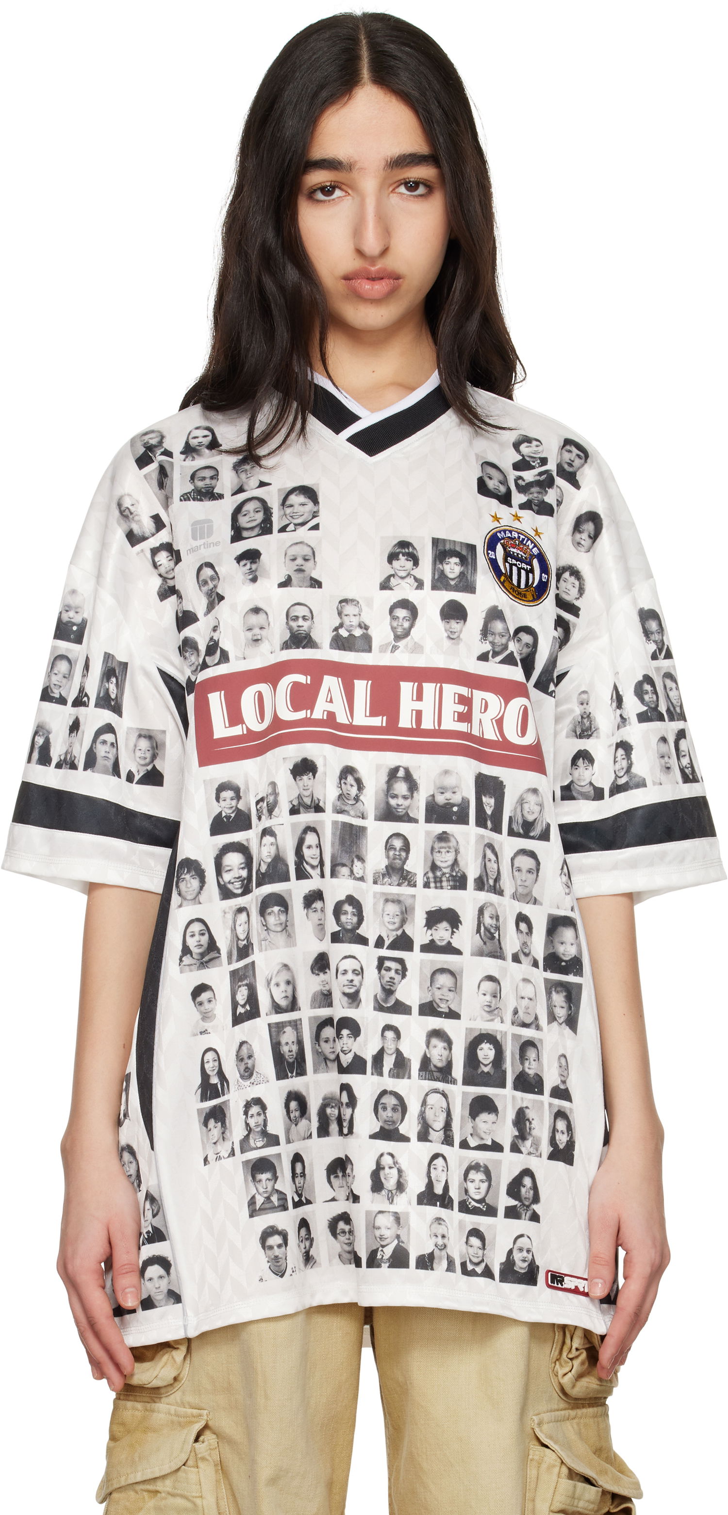 Jersey Martine Rose Martine Rose Printed Football T-Shirt Hvid | 179JT07021, 0