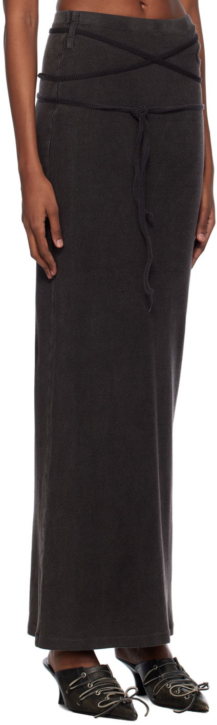 Nederdel Ottolinger Ottolinger Rib Knit Maxi Skirt Sort | 408001, 1