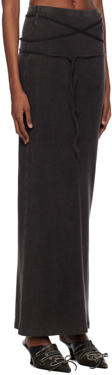 Nederdel Ottolinger Ottolinger Rib Knit Maxi Skirt Sort | 408001, 1