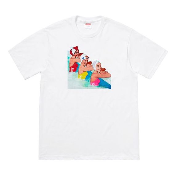 T-shirt Supreme Swimmers Print T-Shirt Hvid | SUP-SS18-497