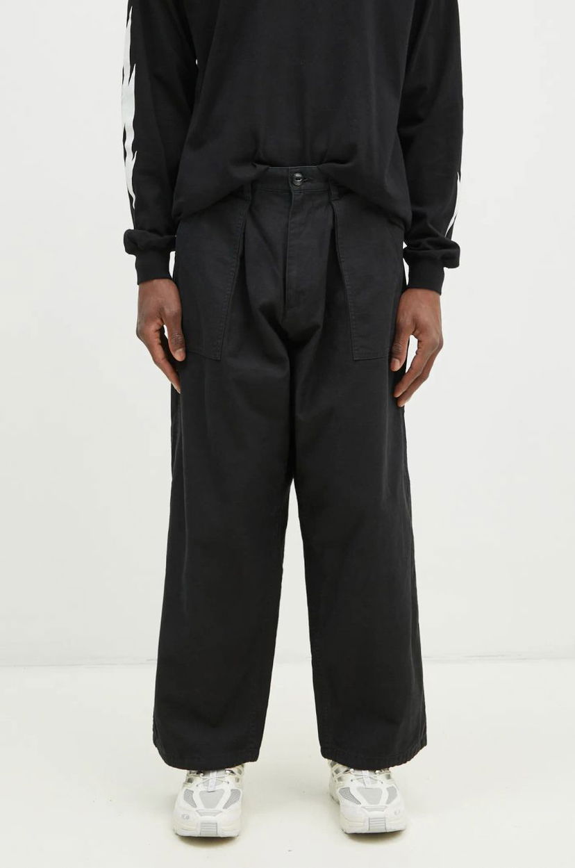 Cargo bukser Neighborhood NEIGHBORHOOD Cotton Pleated Trousers Sort | 242AQNH.PTM02