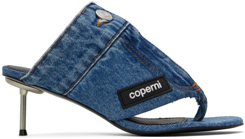 Sneakers og sko Coperni Open Thong Heeled Sandals Blå | COPSH51202