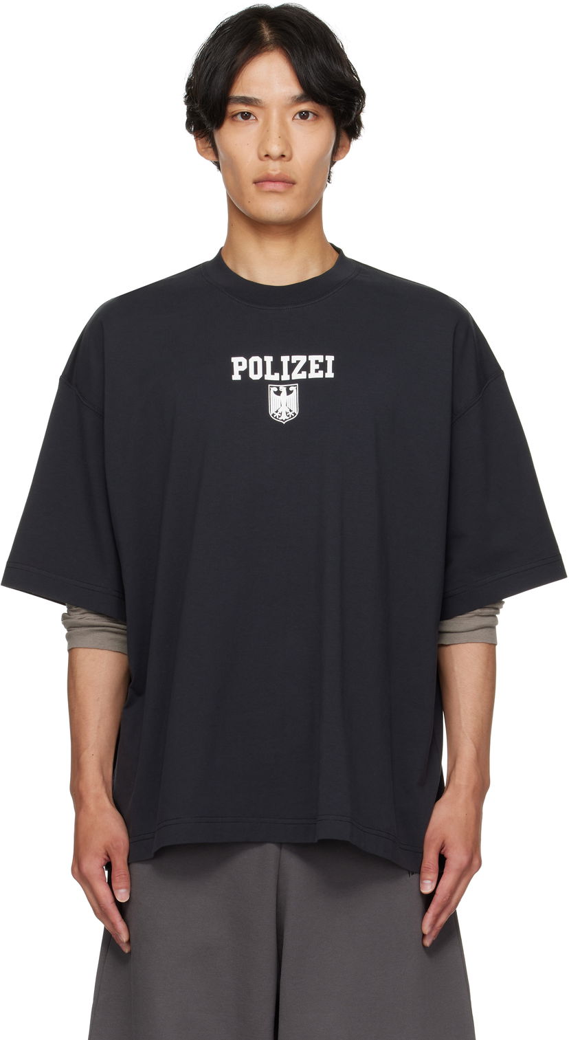T-shirt VETEMENTS Vetements Polizei Regular T-Shirt Sort | UH76TR300B
