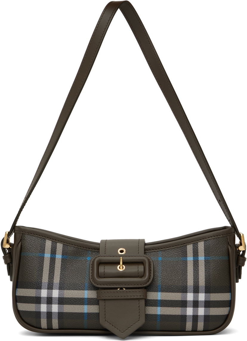 Skuldertaske Burberry Burberry Check and Leather Sling Bag Brun | 8108527