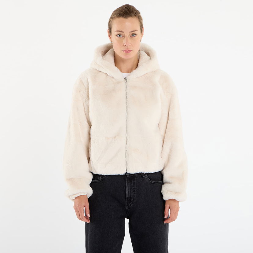 Sweatshirt Urban Classics Full Zip Faux Fur Hoodie Beige | TB7934-02903