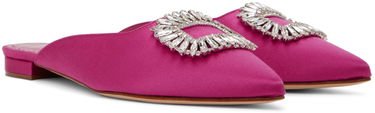 Skopleje Manolo Blahnik Manolo Blahnik Sigulona Satin Mules with Jewel Embellishment Lyserød | 222-1039, 3