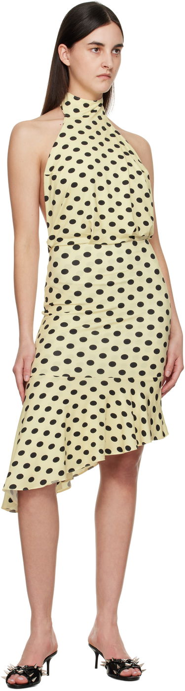 Kjole Miaou Miaou Karina Polka Dot Halter Midi Dress Gul | 5028TJBBNP, 3