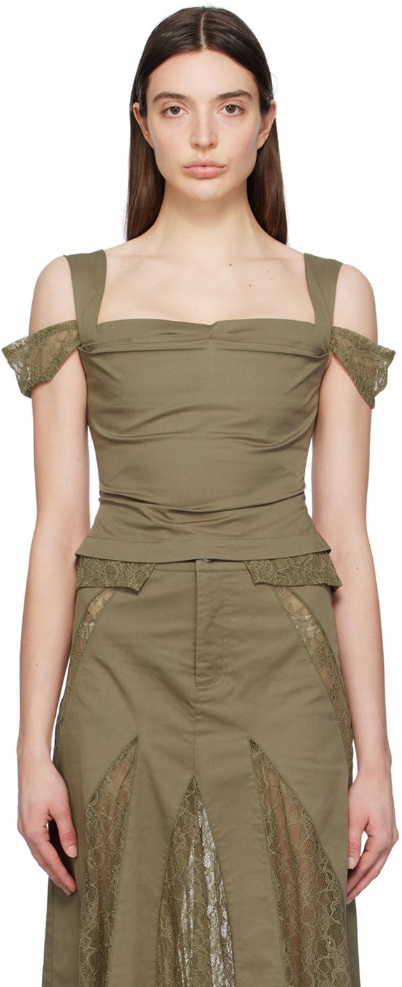 Nederdel Miaou Miaou Renata Lace-Trim Tank Top Grøn | 7133SPSHUN