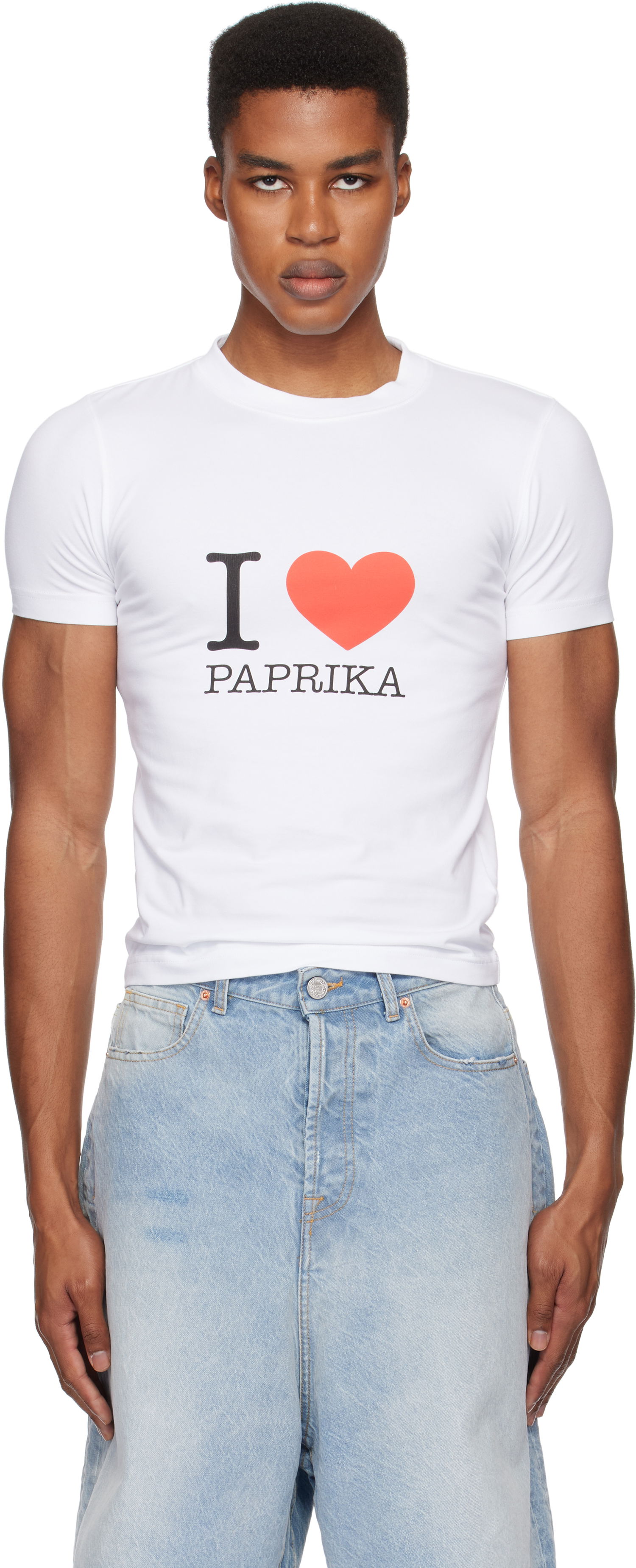 T-shirt VETEMENTS 'I Love Paprika' Fitted Tee Hvid | MA66TR640W, 0