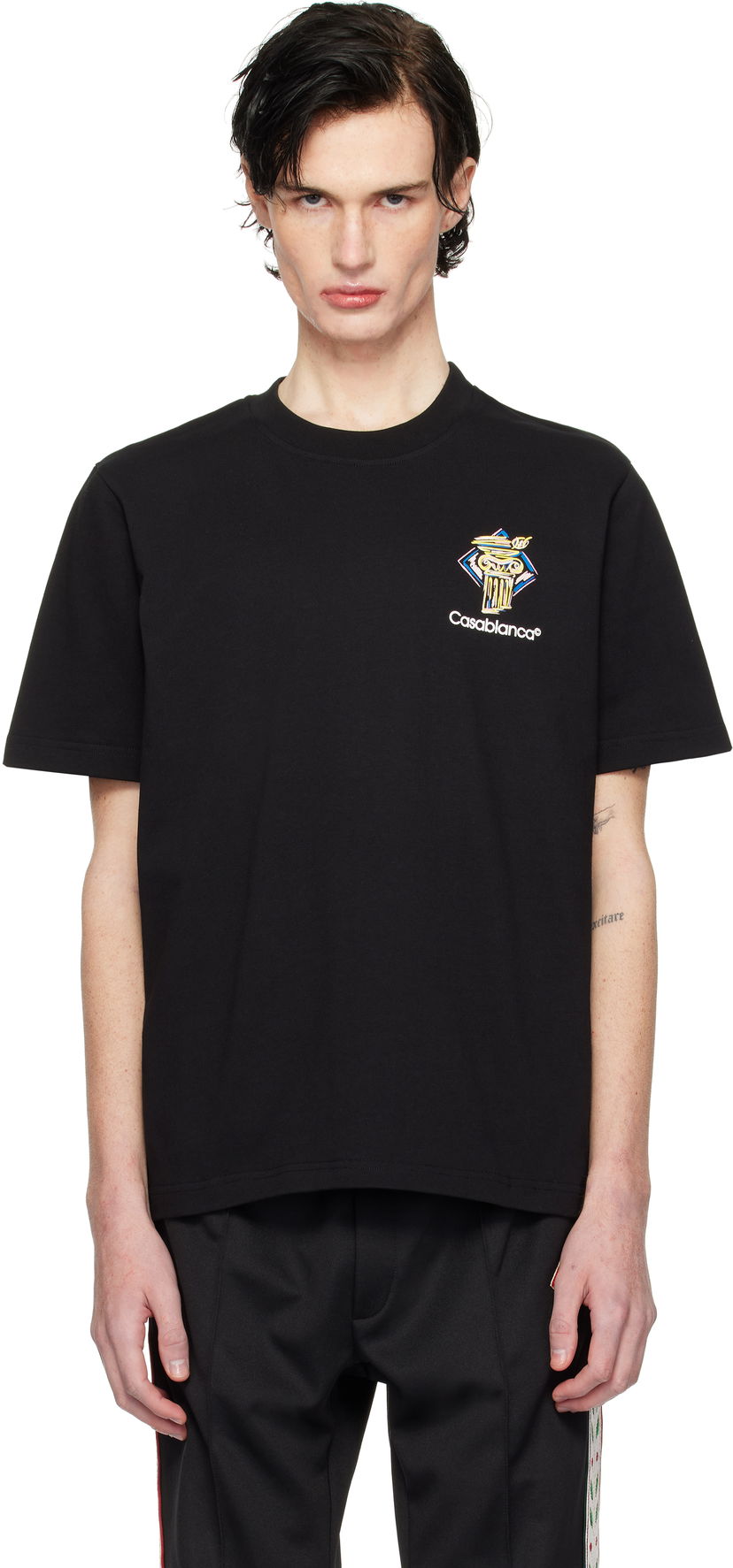 T-shirt Casablanca Diamond Column Graphic T-Shirt Sort | MPS25-JTS-001-06