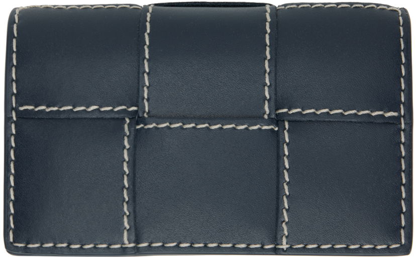 Tegnebog Bottega Veneta Navy Cassette Business Card Case Wallet Mørkeblå | 679849 V39K2 3330