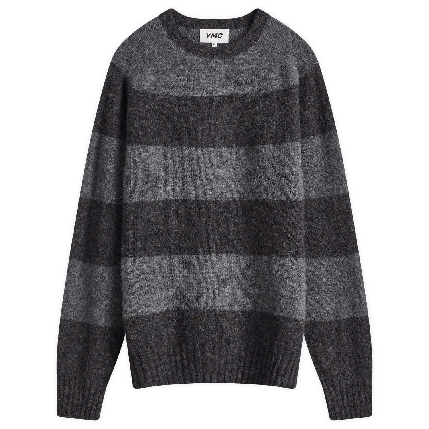 Sweater YMC Suedehead Stripe Knit Jumper Grå | P8XMB-02, 1