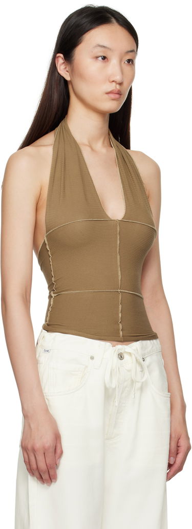 Tanktop Baserange Baserange Cinder Halter Top Brun | TOCH-RB-SU25, 1