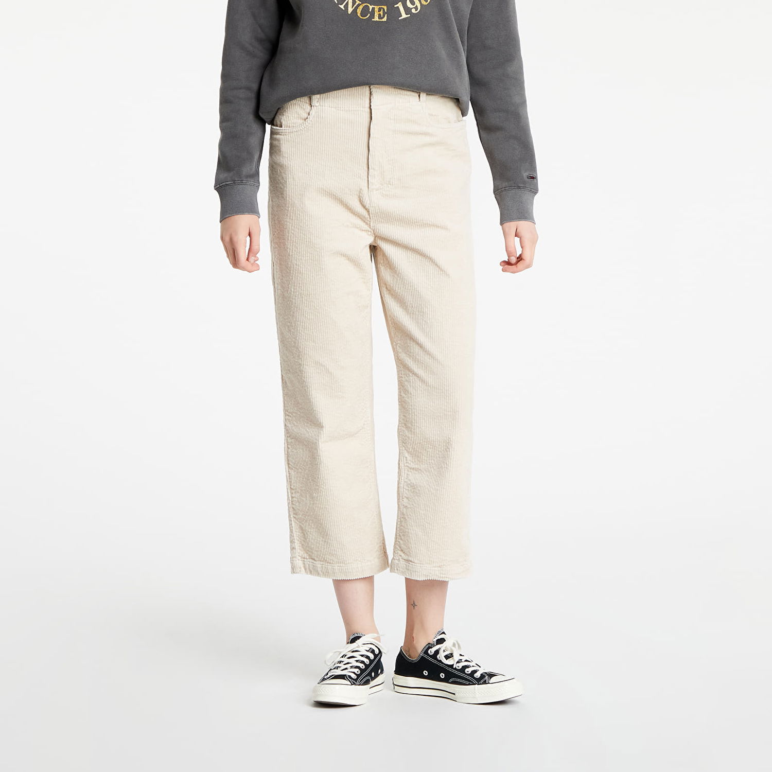 Bukser Tommy Hilfiger Corduroy High Rise Pants Beige | DW0DW11183 ABI, 0