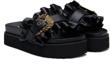 Tilbehør Versace Versace Jeans Couture Baroque Buckle Platform Sandals Sort | E78VA3SM5_E71570, 3