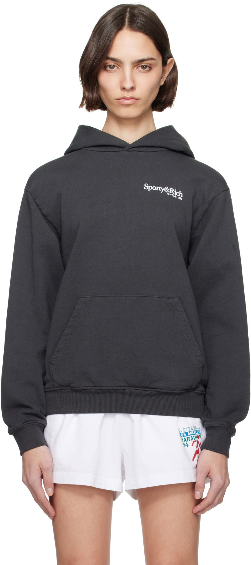Sweatshirt Sporty & Rich Sporty & Rich HWCNY Hoodie Sort | ST070622016BA02