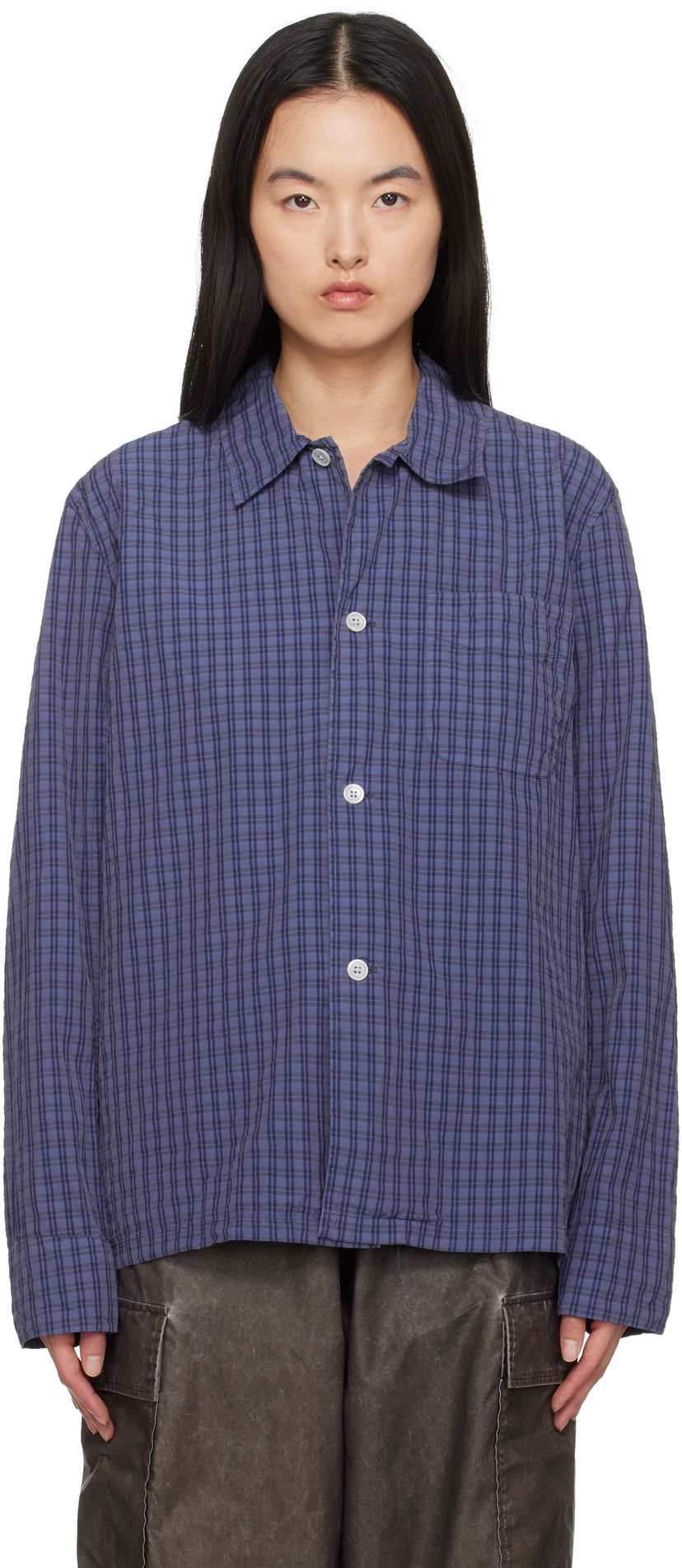Skjorte OUR LEGACY Our Legacy Box Check Shirt Lilla | M2252BK