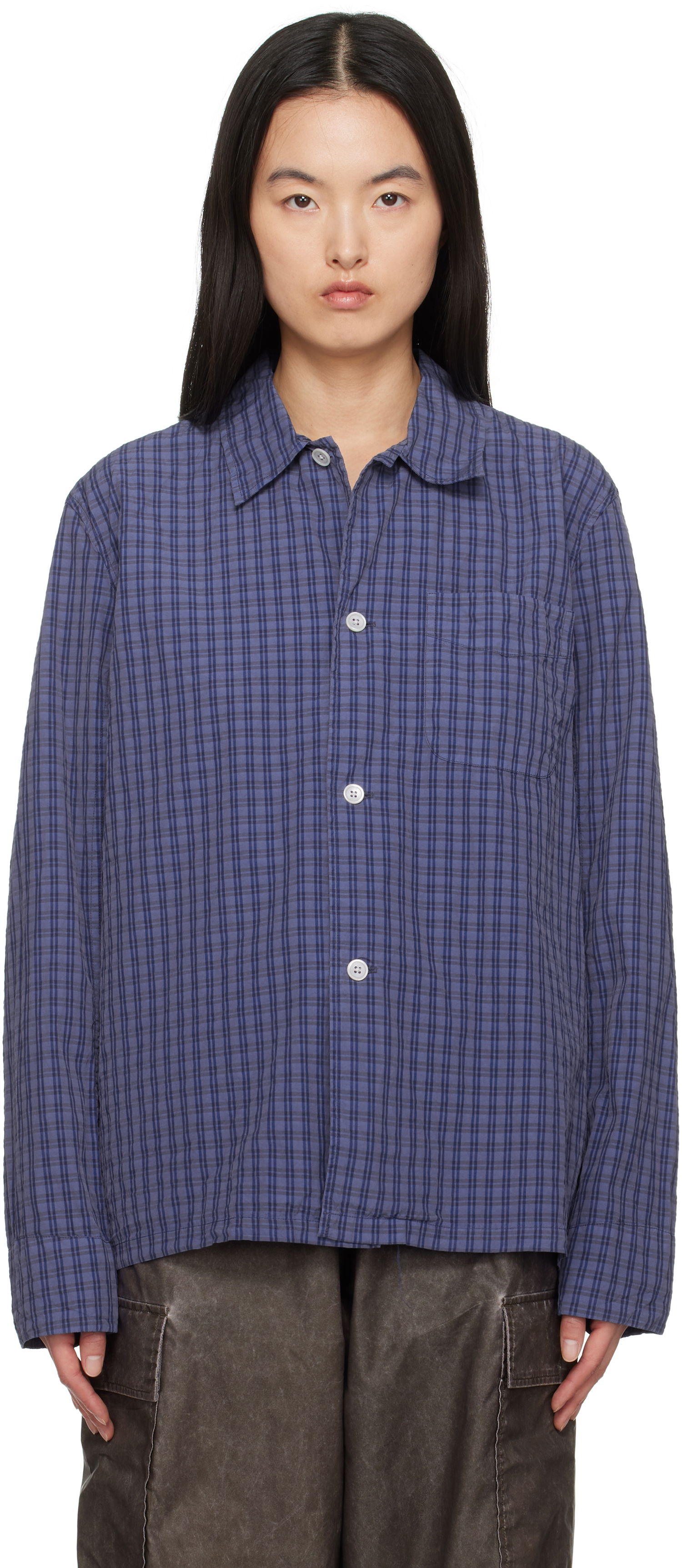 Skjorte OUR LEGACY Our Legacy Box Check Shirt Lilla | M2252BK, 0
