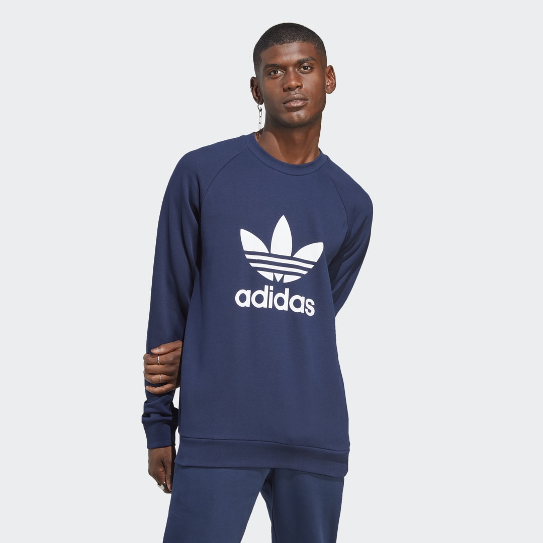 Sweatshirt adidas Originals Adicolor Classics Trefoil Crewneck Mørkeblå | IA4853, 0