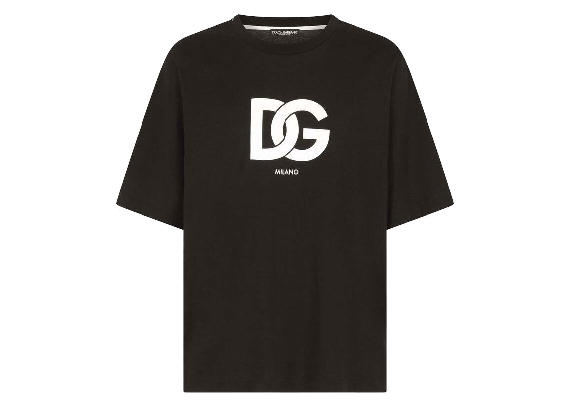 T-shirt Dolce & Gabbana Cotton DG Logo Print T-shirt Black Sort | G8OA3TFU7EQN0000, 0