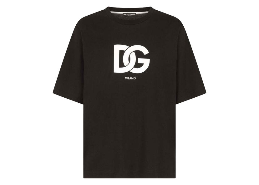 T-shirt Dolce & Gabbana Cotton DG Logo Print T-shirt Black Sort | G8OA3TFU7EQN0000