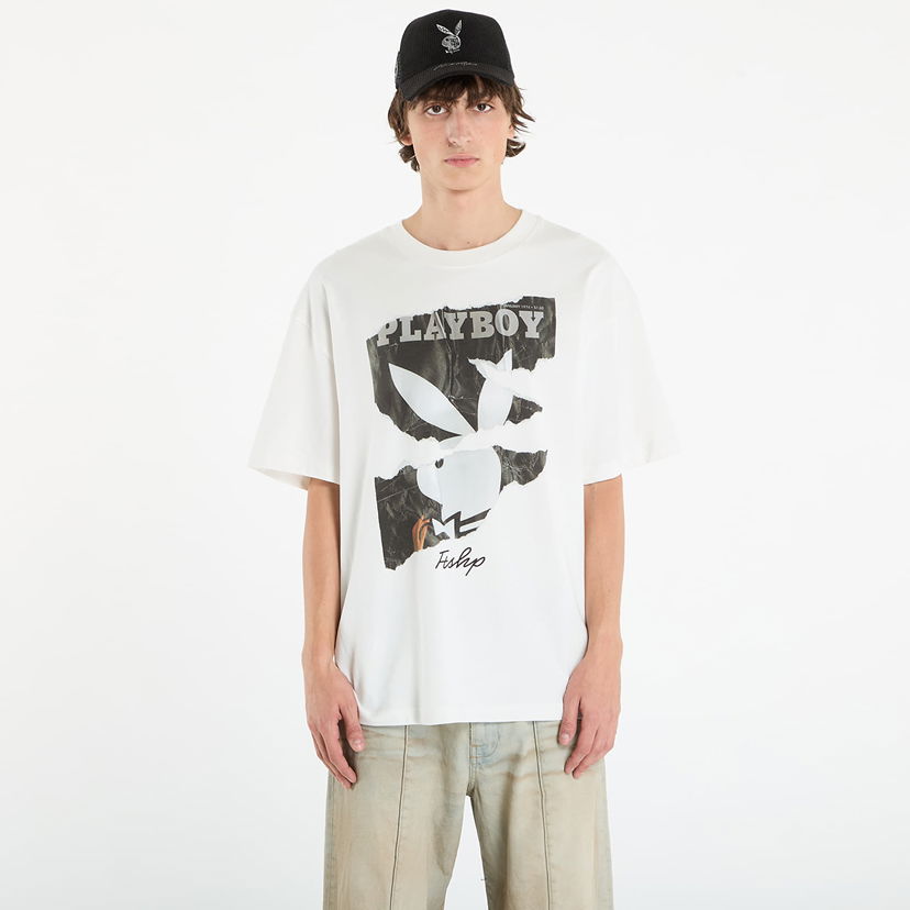 T-shirt Footshop Playboy x FTSHP Cover Tee 1974/1 UNISEX Off-White Hvid | FTSHP_521