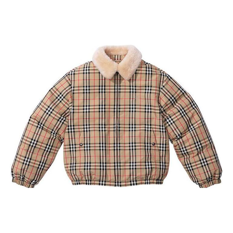 Bomberjakke Supreme Shearling Collar Down Puffer Jacket by Supreme x Burberry Beige | SUP-SS22-157