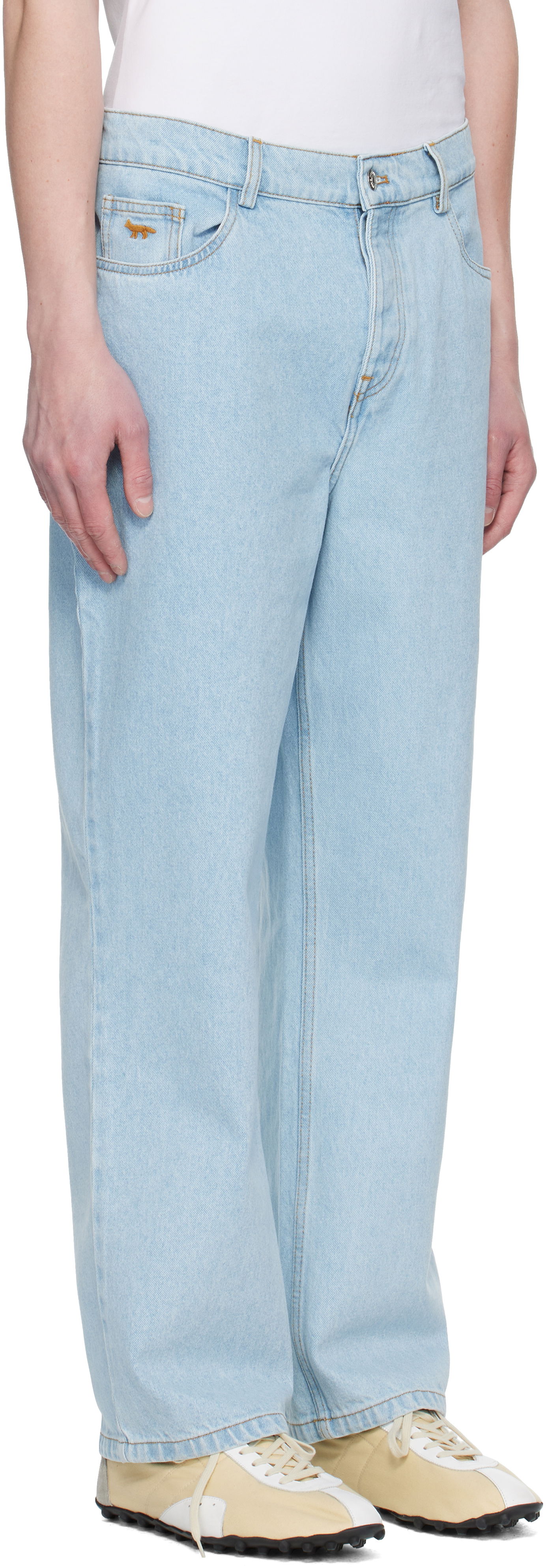 Jeans MAISON KITSUNÉ Maison Kitsuné Relaxed Jeans Blå | OM01105WD4009, 1