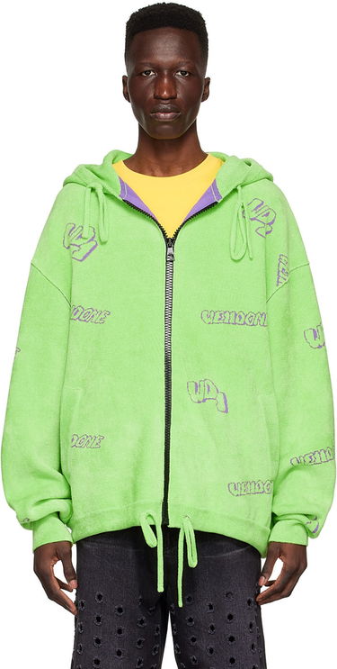 Sweatshirt We11done We11done Viscose Zip-Up Hoodie Grøn | WD-KJ1-22-616-U-LM, 0