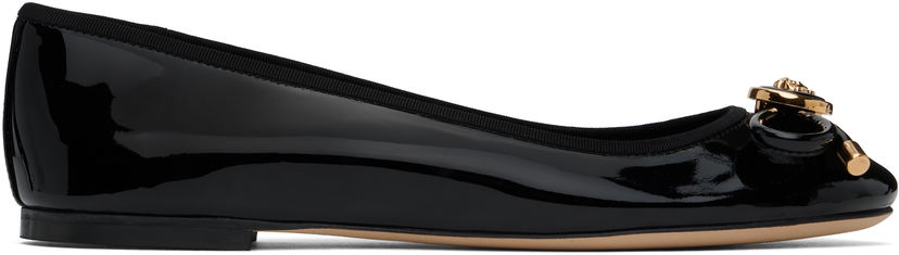 Skopleje Versace Versace Opera Bow Patent Ballerina Flats Sort | 1017834_1A11949_1B00V