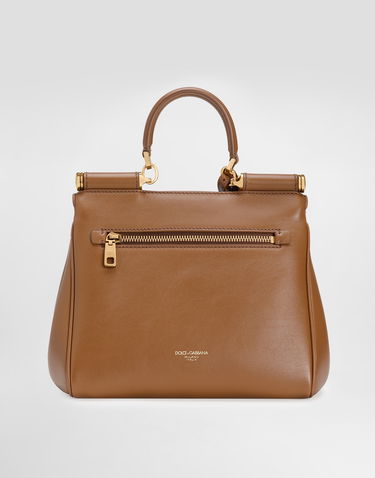 Håndtaske Dolce & Gabbana Dolce & Gabbana My Sicily Plongé Calfskin Top Handle Bag Brun | BB7781B73218Z093, 2