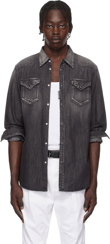 Skjorte DSQUARED2 Dsquared2 Classic Western Denim Shirt Grå | S74DM0848_S30826, 0