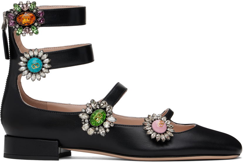 Sneakers og sko Valentino Valentino Garavani Preshoes Ballerinas with Crystal Embellishments Sort | 6W2S0LL9DHS