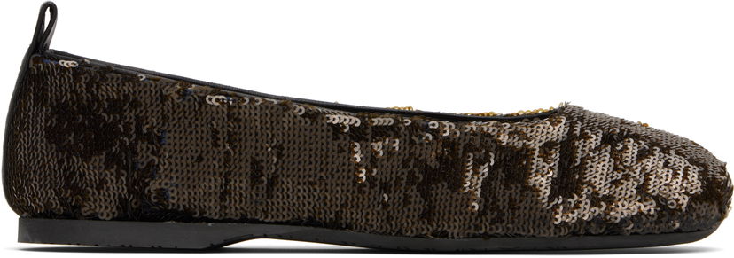 Tøj JW Anderson JW Anderson All-Over Sequin Ballerina Flats Brun | BL0034-FA0424