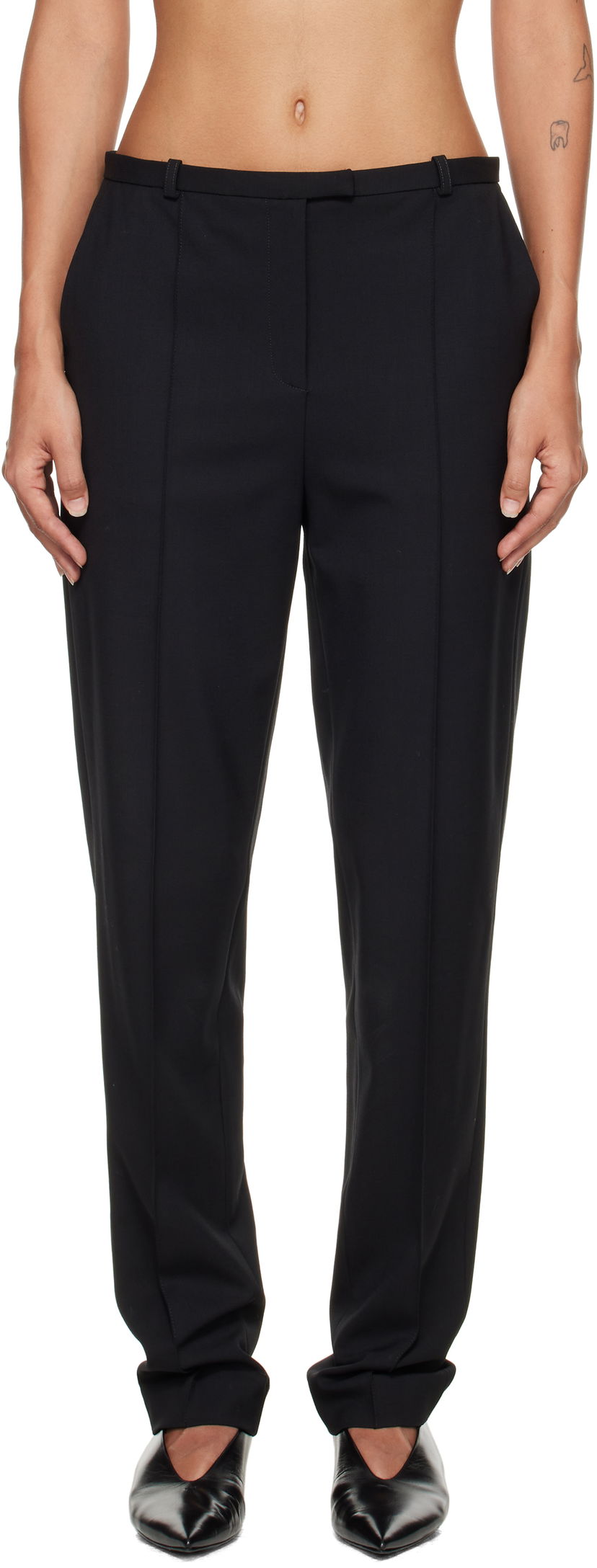 Bukser Loulou de Saison Loulou de Saison Malka Fitted Trousers Sort | MALKA