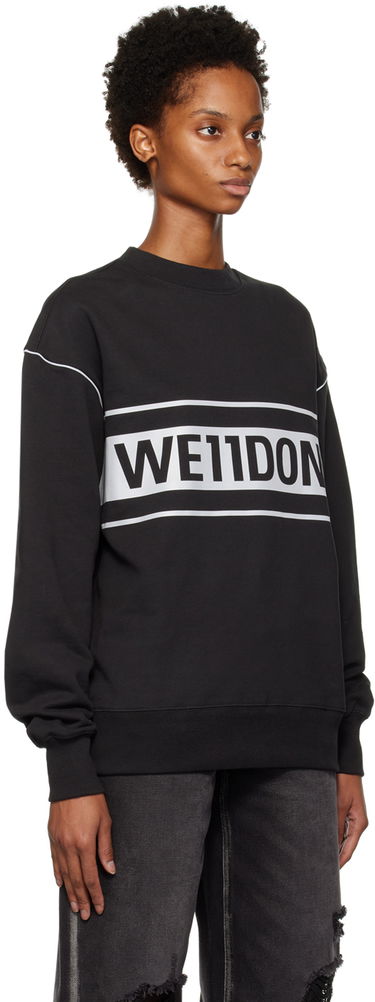 Sweatshirt We11done Men's Reflective Stripe Sweatshirt Sort | WD-SS5-19-048-BK, 4