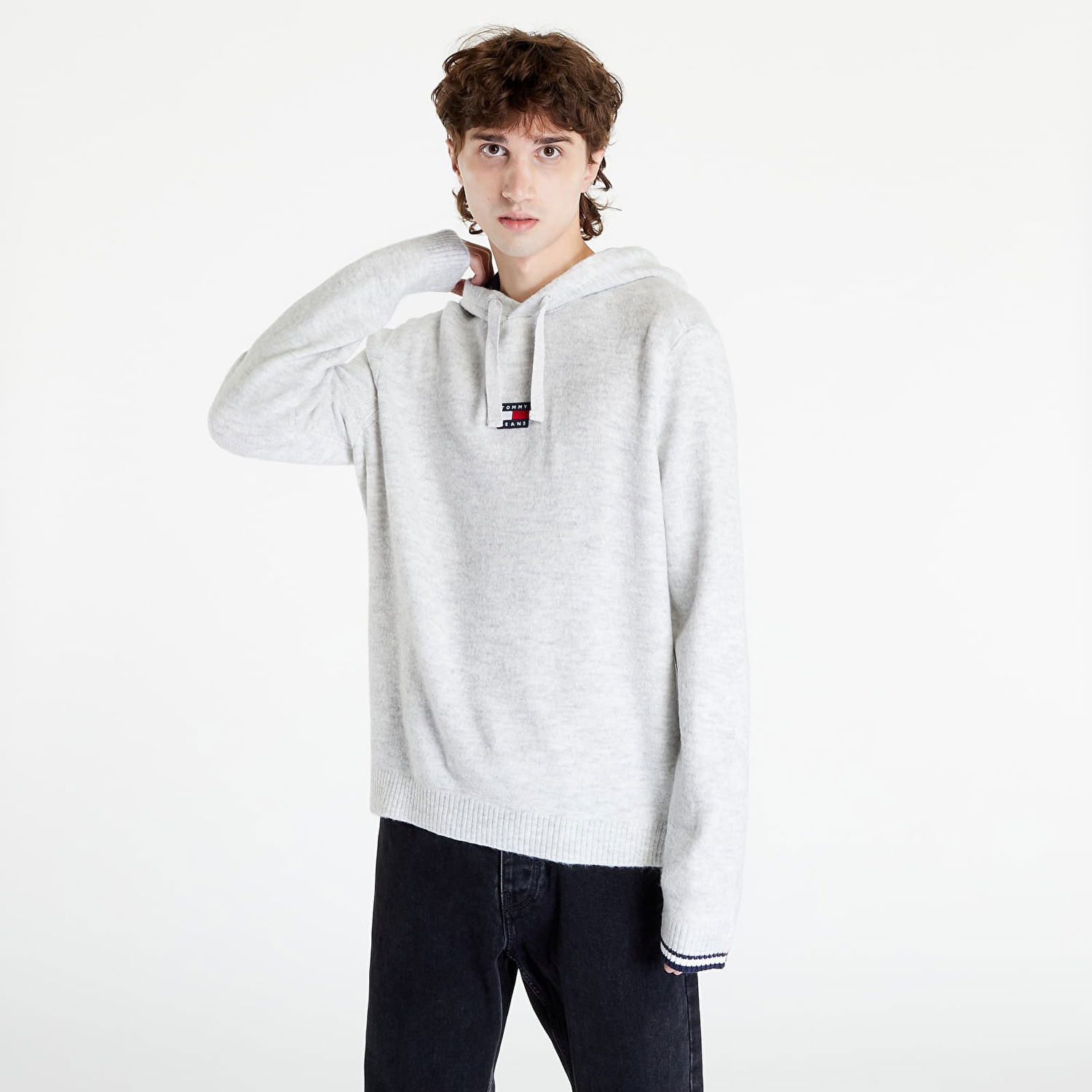 Sweatshirt Tommy Hilfiger Relaxed Badge Hoodie Hvid | DM0DM15067 PJ4, 0