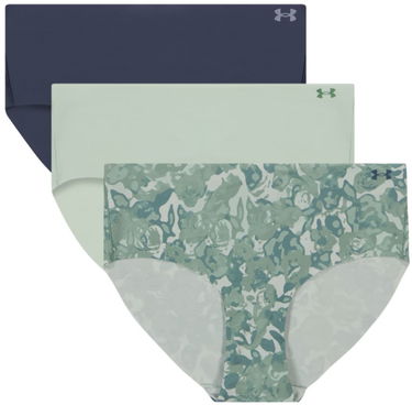 Trusser Under Armour Under Armour Pure Stretch No-Show Hipster Print Underwear - 3 Pack Grøn | 1383896-348, 0