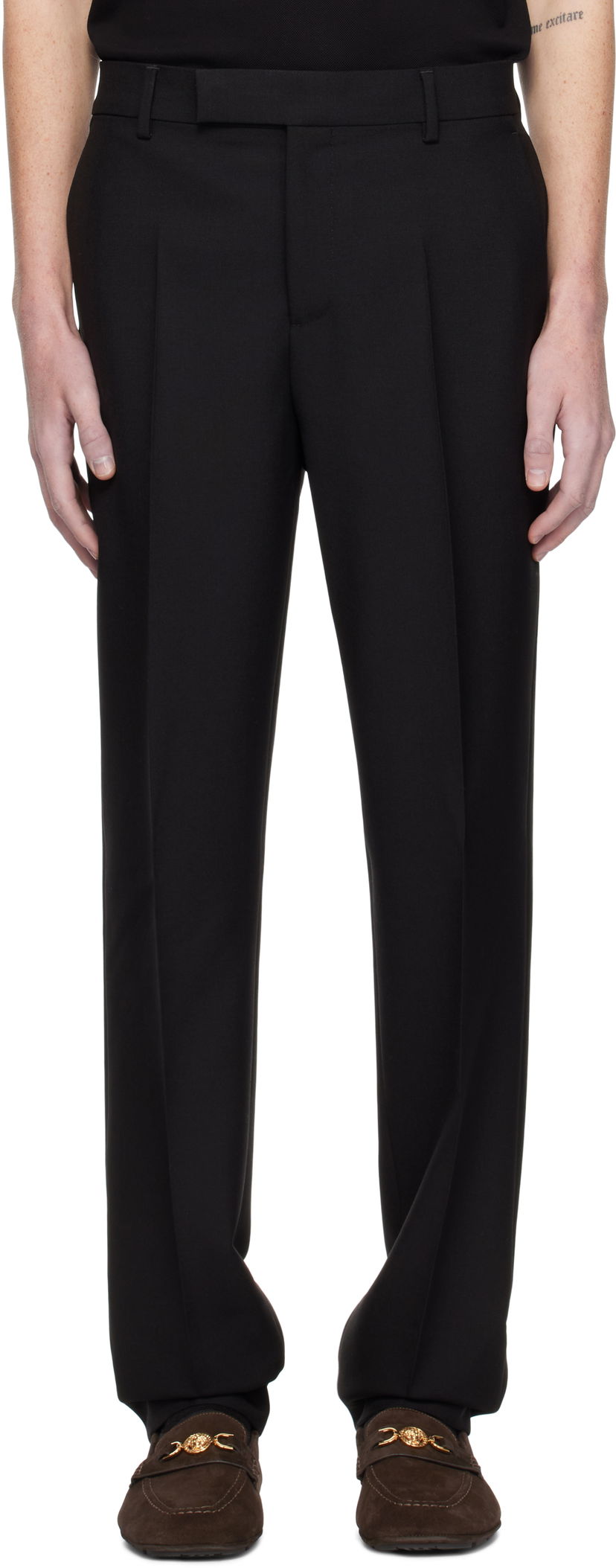 Bukser Versace Formal Mohair-Blend Trousers Sort | 1016648_1A11068